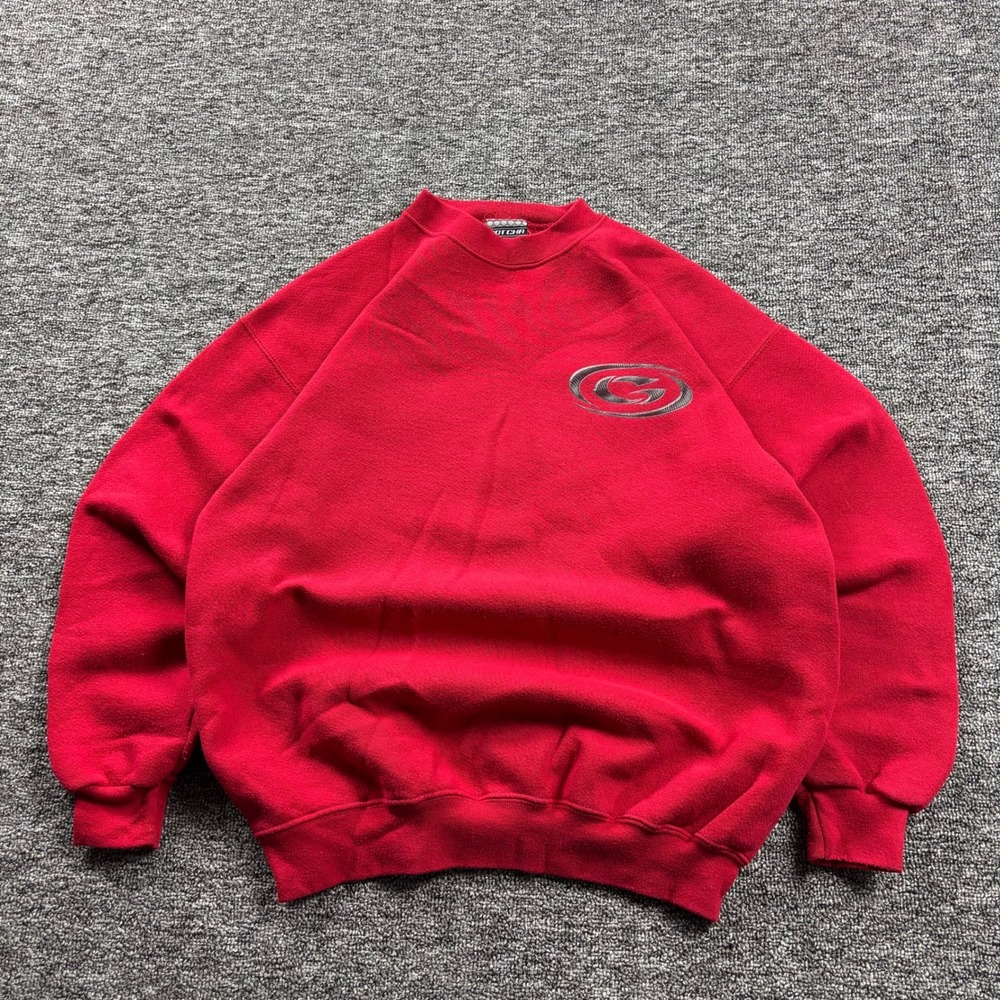 Y2K 2000s Gotcha Grunge Dragon Graphic Red Crewneck Sweatshirt Size Medium